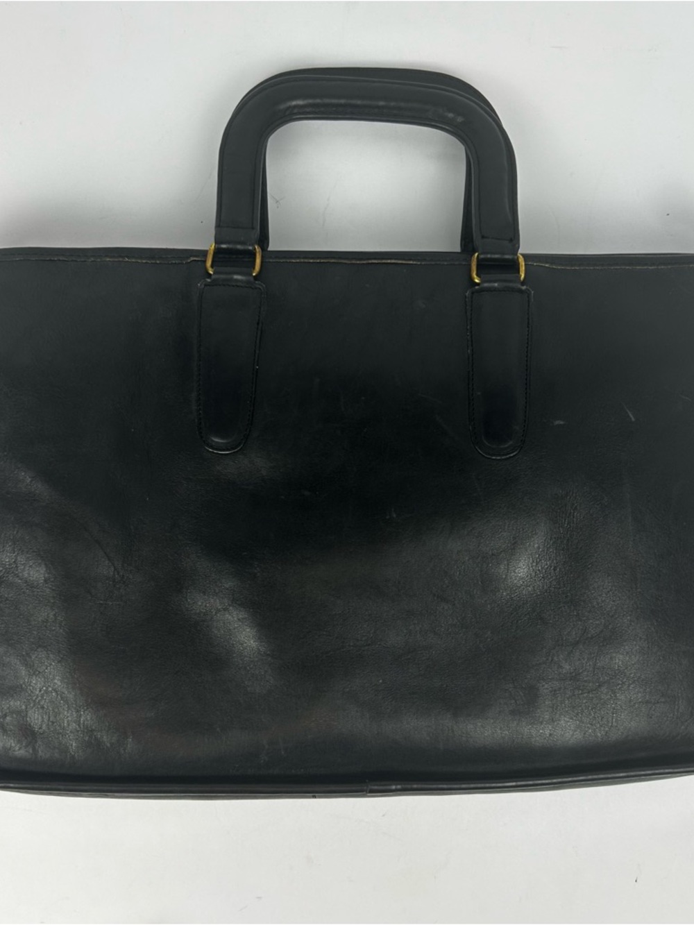 Vintage Coach Classic Black Leather Briefcase - Women’s Professional Work Bag - Picture 3 of 14